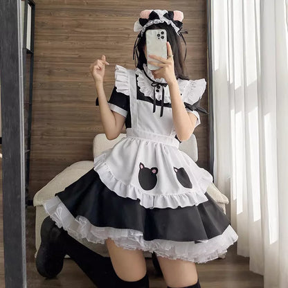 大きいサイズレディースラブリーベアメイド服ワンピ―ス (2L/3L/4L/5L/6L)/コスプレ/ハロウィン