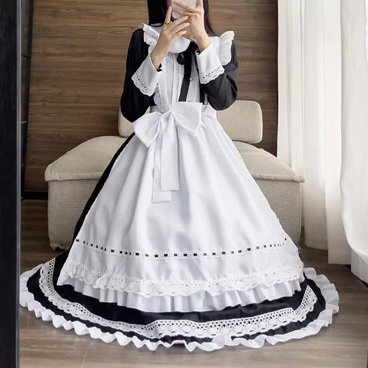 新品未使用 ロングメイド メイド服 大きいサイズ 4l レディース コスプレ 大きいサイズ メイド服 ロング丈 コスプレ衣装 コスチューム