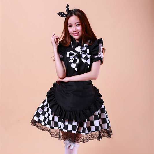 大きいサイズレディースクラシカルメイド服ワンピ―ス (M/L/2L/3L/4L/5L/6L)/大きいサイズ/コスプレ/ハロウィン