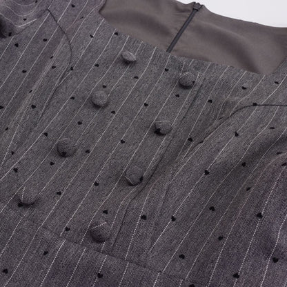 Striped Heart Dot French Dress (LL/3L/4L/5L)