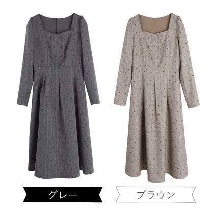 Striped Heart Dot French Dress (LL/3L/4L/5L)