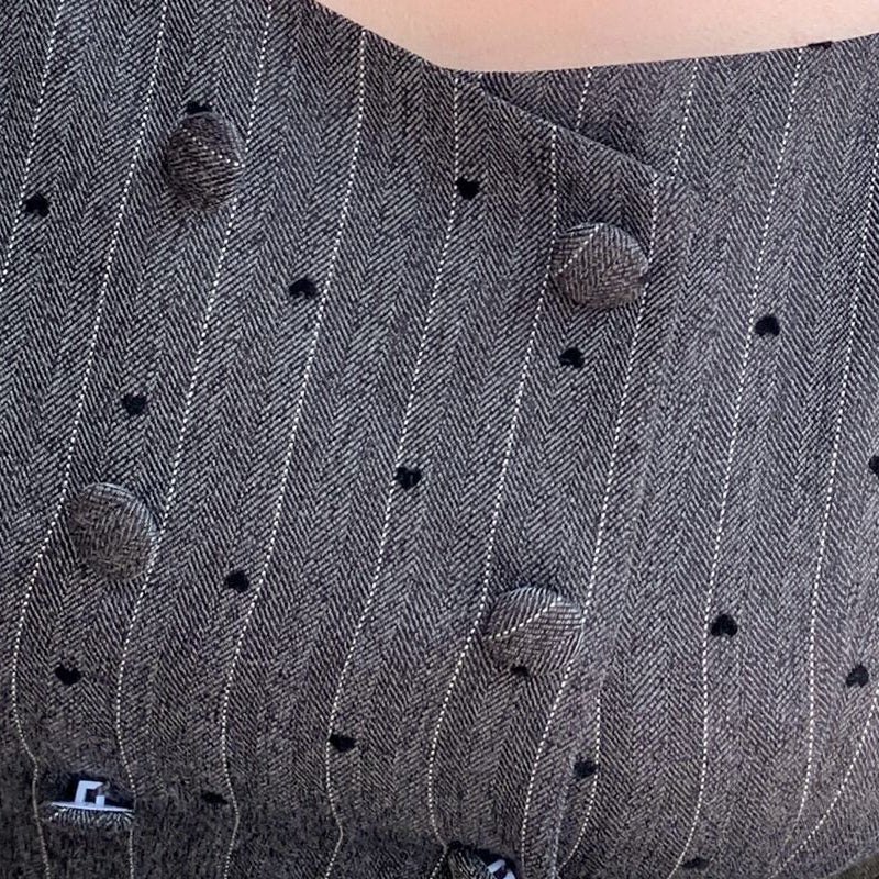 Striped Heart Dot French Dress (LL/3L/4L/5L)