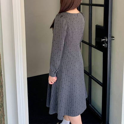Striped Heart Dot French Dress (LL/3L/4L/5L)