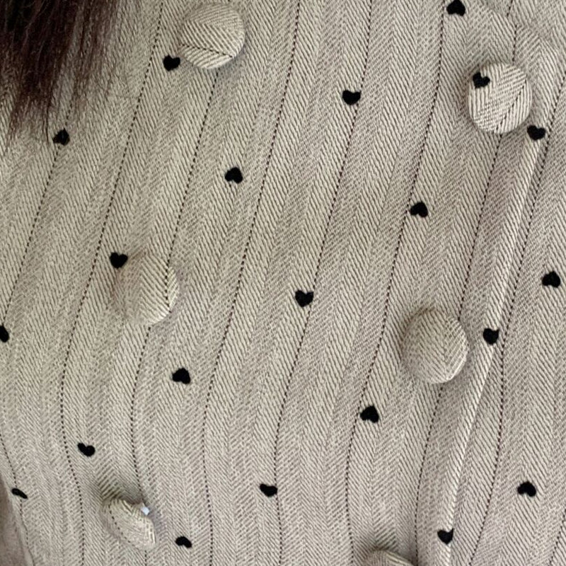 Striped Heart Dot French Dress (LL/3L/4L/5L)