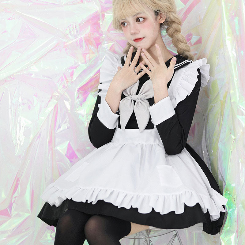 大きいサイズレディースセーラー風のメイドさん服 (2L/3L/4L/5L/6L)/コスプレ/ハロウィン