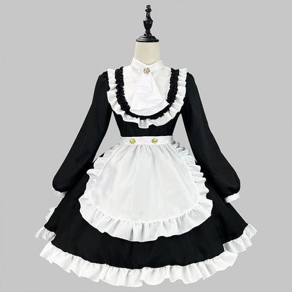 大きいサイズレディースフリルバック薔薇メイド服 (2L/3L/4L/5L/6L)/コスプレ/ハロウィン