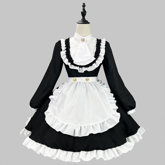大きいサイズレディースフリルバック薔薇メイド服 (2L/3L/4L/5L/6L)/コスプレ/ハロウィン