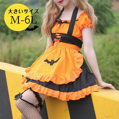 ままちゃん H62 漢服 コスプレ ワンピース しっかり者妹ロボット風メイド服ワンピース (M/L/2L/3L/4L/5L/6L
