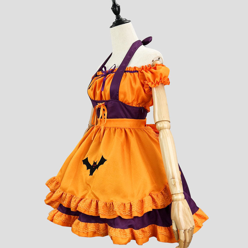 大きいサイズレディースマジックこうもりさんメイドワンピース (M/L/2L/3L/4L/5L/6L)/コスプレ/ハロウィン