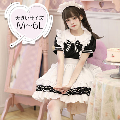 モノクロロリータちゃんメイド (M/L/2L/3L/4L/5L/6L)/コスプレ/ハロウィン