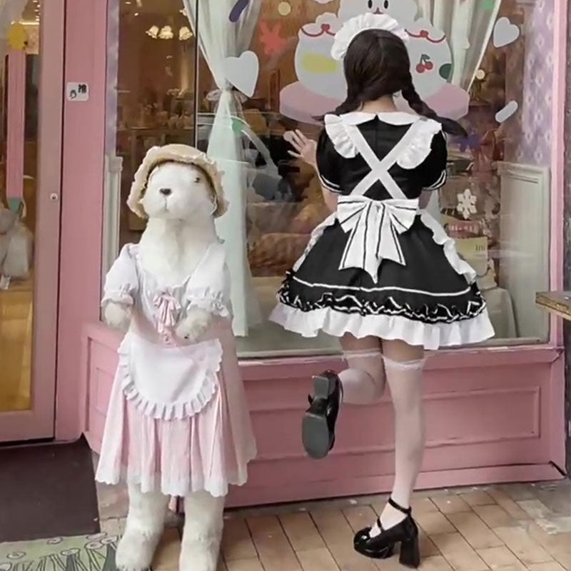 大きいサイズレディースモノクロロリータちゃんメイド (M/L/2L/3L/4L/5L/6L)/コスプレ/ハロウィン