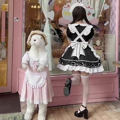 大きいサイズレディースモノクロロリータちゃんメイド (M/L/2L/3L/4L/5L/6L)/コスプレ/ハロウィン