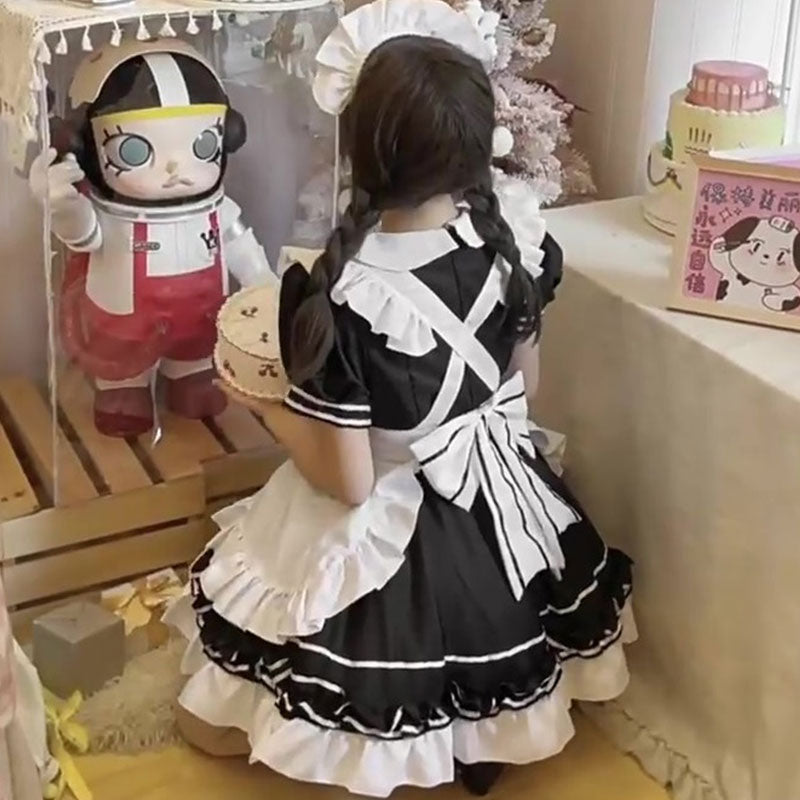 大きいサイズレディースモノクロロリータちゃんメイド (M/L/2L/3L/4L/5L/6L)/コスプレ/ハロウィン