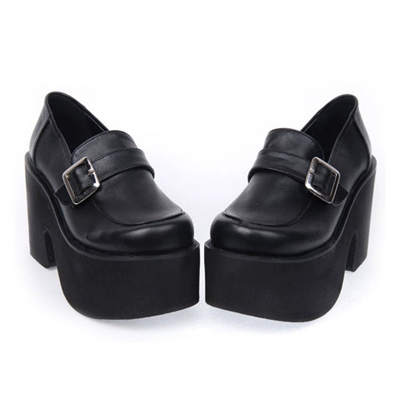 [Orders accepted up to 29cm] Classic buckle platform pumps / plus size shoes