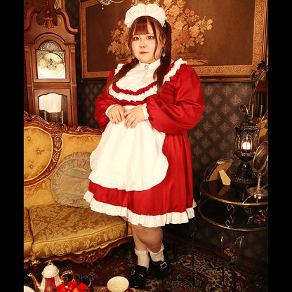大きいサイズレディースフリルバック薔薇メイド服 (2L/3L/4L/5L/6L)/コスプレ/ハロウィン