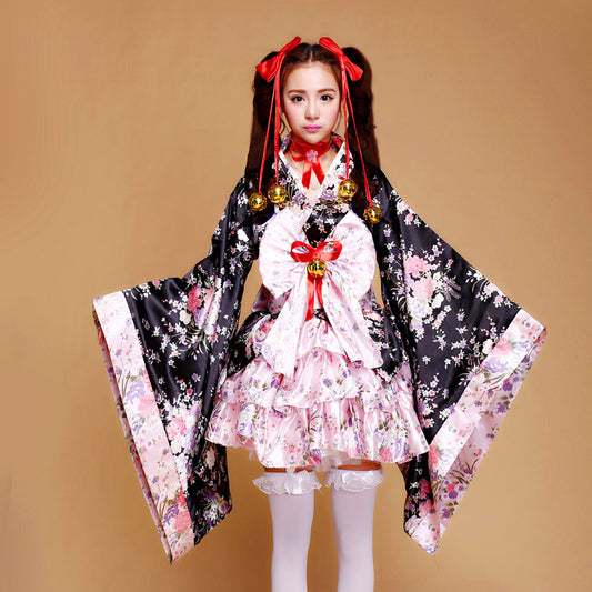 大きいサイズレディース和ゴシックお着物コスプレセット (2L/3L/4L)/大きいサイズ/コスプレ/ハロウィン