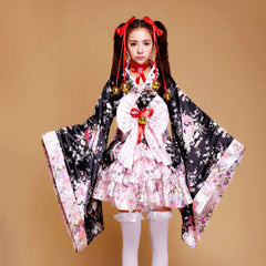 和ゴシックお着物コスプレセット (2L/3L/4L)/大きいサイズ/コスプレ/ハロウィン
