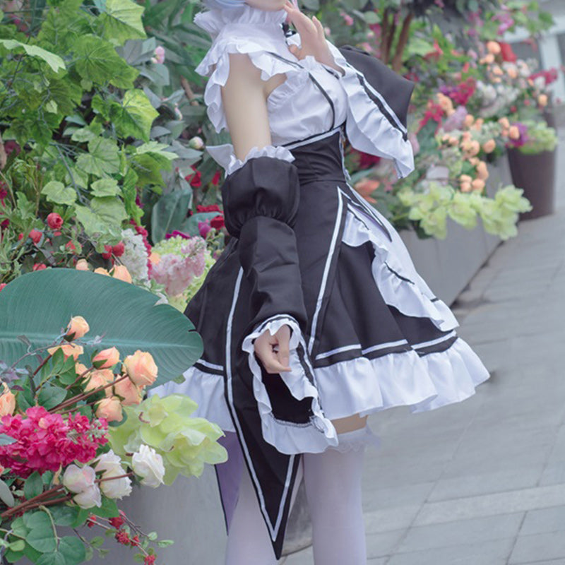 新品未使用 メイド服 コスプレ レディース 大きいサイズ 4l 可愛い ロング 大きいサイズ メイド服 ロング丈 コスプレ衣装 コスチューム