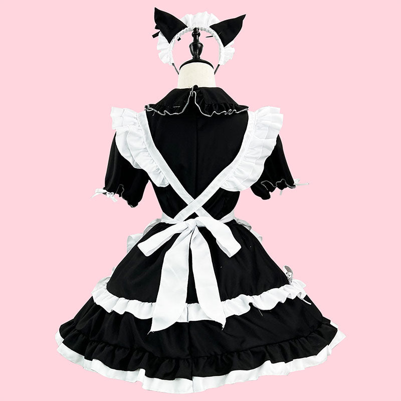 大きいサイズレディース猫耳リボンいっぱいにゃんメイド (M/L/2L/3L/4L/5L/6L)/コスプレ/ハロウィン