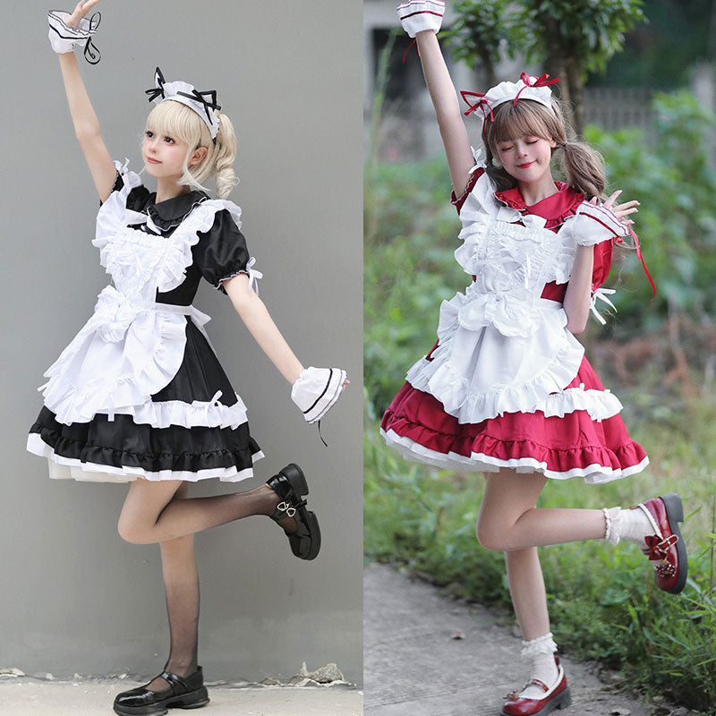大きいサイズレディース猫耳リボンいっぱいにゃんメイド (M/L/2L/3L/4L/5L/6L)/コスプレ/ハロウィン