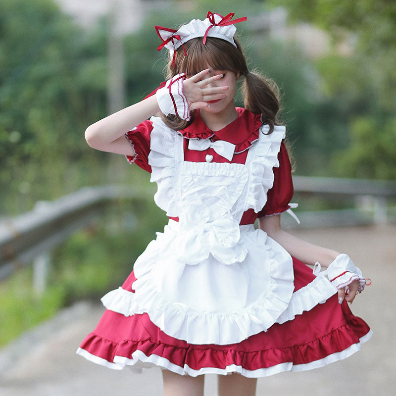 大きいサイズレディース猫耳リボンいっぱいにゃんメイド (M/L/2L/3L/4L/5L/6L)/コスプレ/ハロウィン