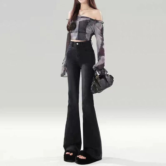 シャドウフィット 美脚フレアジーンズ(L/LL/3L/4L/5L)