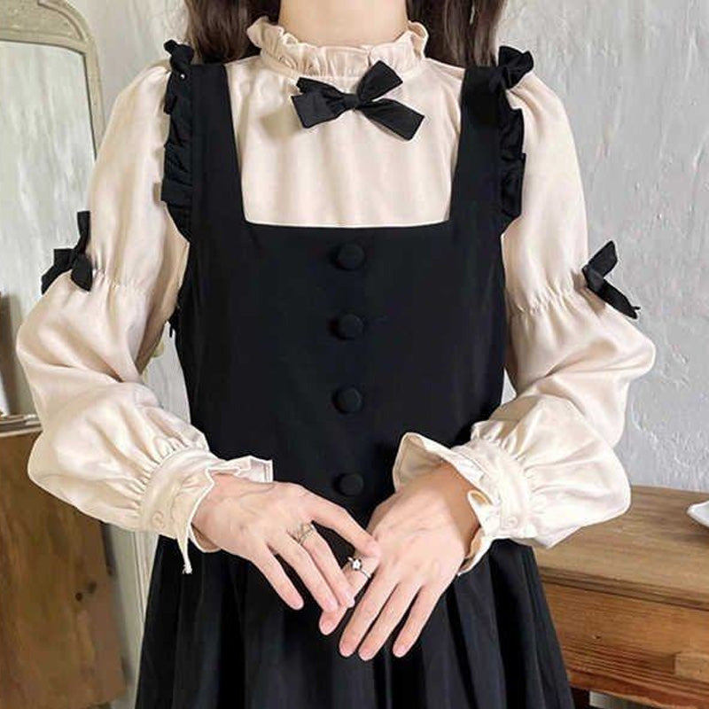 大きいサイズ レディース ナイトメモワール・リボンレイヤードワンピースセット(L/LL/3L/4L/5L)