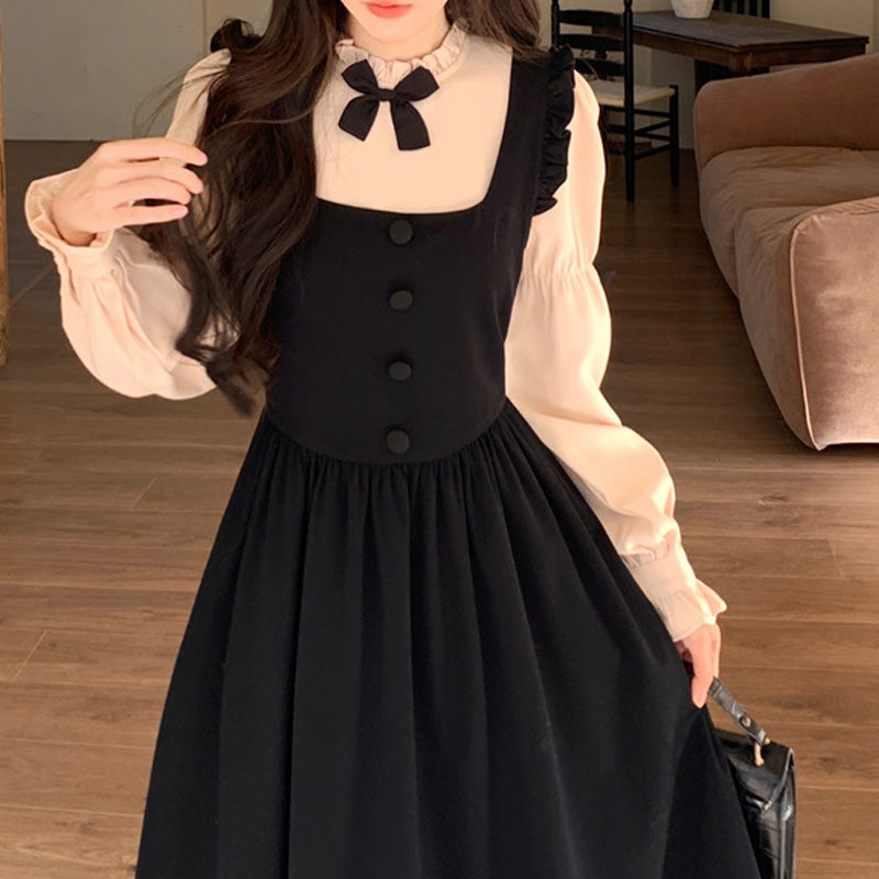 大きいサイズ レディース ナイトメモワール・リボンレイヤードワンピースセット(L/LL/3L/4L/5L)