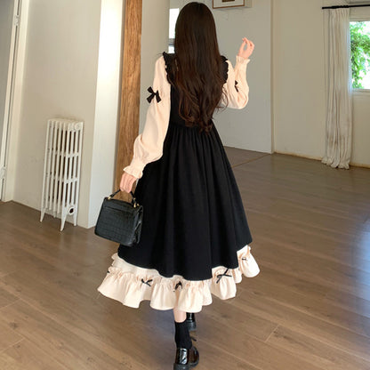 ナイトメモワール・リボンレイヤードワンピースセット(L/LL/3L/4L/5L)