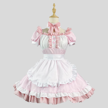 大きいサイズレディースギンガムピンクちゃんのどきどきメイド (M/L/2L/3L/4L/5L/6L)/コスプレ/ハロウィン