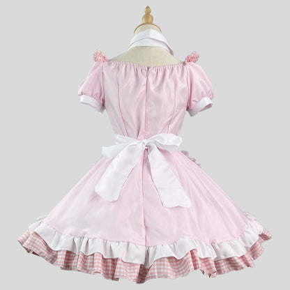 大きいサイズレディースギンガムピンクちゃんのどきどきメイド (M/L/2L/3L/4L/5L/6L)/コスプレ/ハロウィン