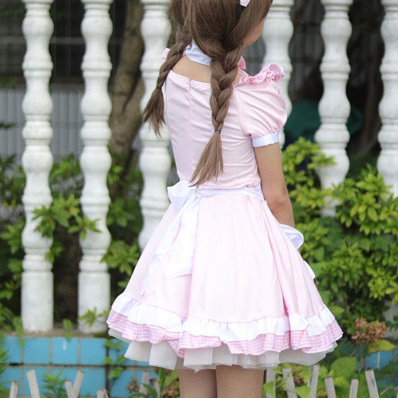 大きいサイズレディースギンガムピンクちゃんのどきどきメイド (M/L/2L/3L/4L/5L/6L)/コスプレ/ハロウィン
