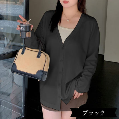 Vネックカーディガン(LL/3L/4L/5L)