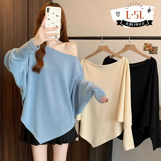 とろみドルマンニットトップス(L/LL/3L/4L/5L)