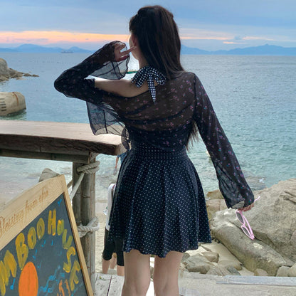 ドットミスト・シアーフラワーカーデ水着(LL/3L/4L/5L/6L/7L)