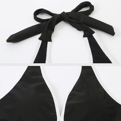 モノクロ花飾りのレディワンピスイムウェア水着(L/LL/3L/4L/5L)