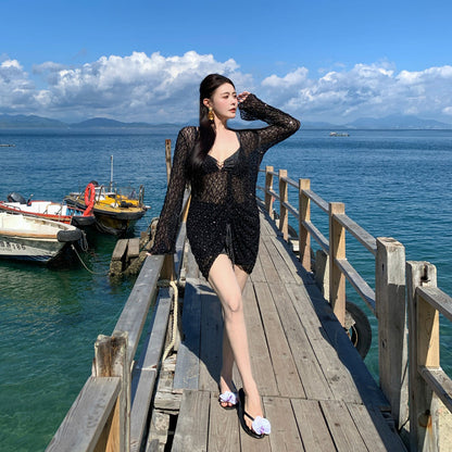 ナイトグリッター・透け感ドレススイムウェア(LL/3L/4L/5L/6L/7L)