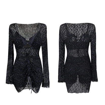 ナイトグリッター・透け感ドレススイムウェア(LL/3L/4L/5L/6L/7L)