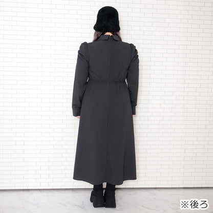 大きいサイズレディースフロントオープン長袖ワンピース（3L/4L/5L/6L）/Taberunosky（タベルノスキー）