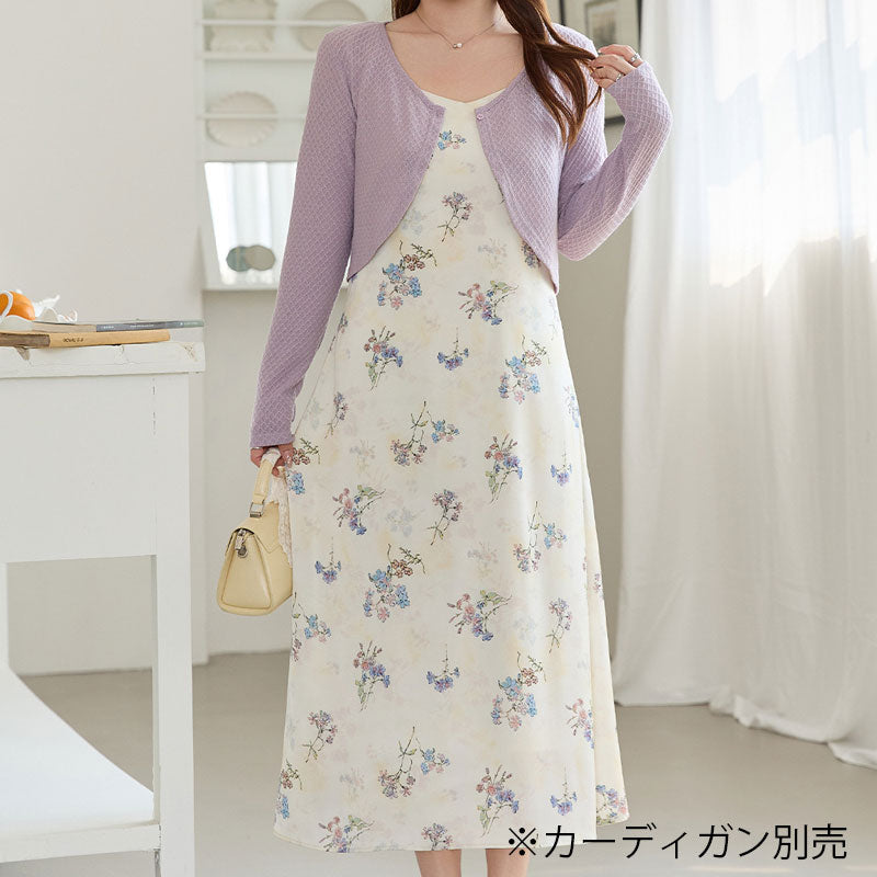 大きいサイズ レディース ふんわり花咲くリラックスロングワンピース(LL/3L/4L/5L/6L)