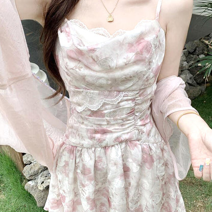 Rose Fleur Flowy Camisole Dress Set (L/LL/3L/4L/5L)