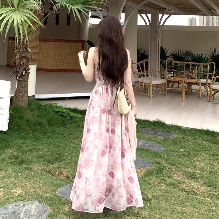 大きいサイズ レディース 花霞ロングロマンティックアンサンブルワンピースセット(L/LL/3L/4L/5L)