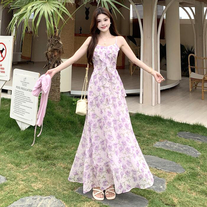大きいサイズ レディース 花霞ロングロマンティックアンサンブルワンピースセット(L/LL/3L/4L/5L)