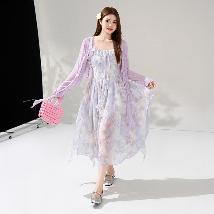 大きいサイズ レディース｜月花しずくのシフォンキャミワンピース