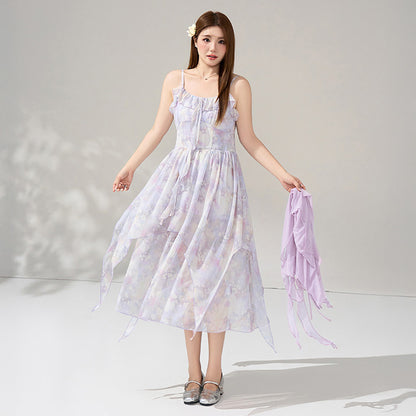 月花しずくのシフォンキャミワンピースセットアップ(LL/3L/4L/5L/6L)