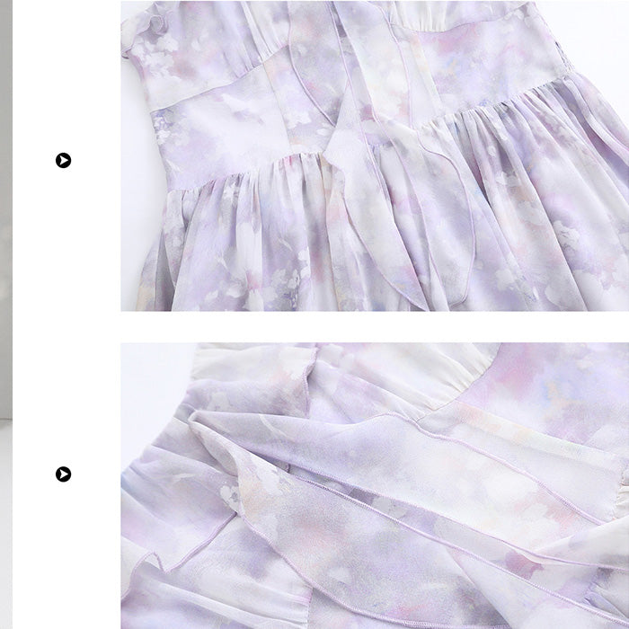 大きいサイズ レディース 月花しずくのシフォンキャミワンピースセットアップ(LL/3L/4L/5L/6L)