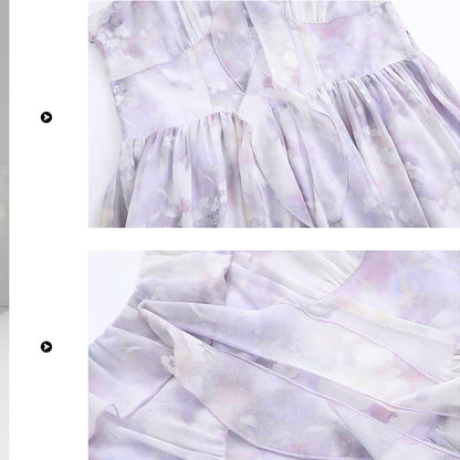 月花しずくのシフォンキャミワンピースセットアップ(LL/3L/4L/5L/6L)