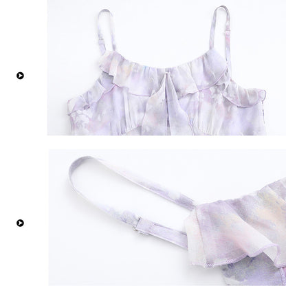 月花しずくのシフォンキャミワンピースセットアップ(LL/3L/4L/5L/6L)
