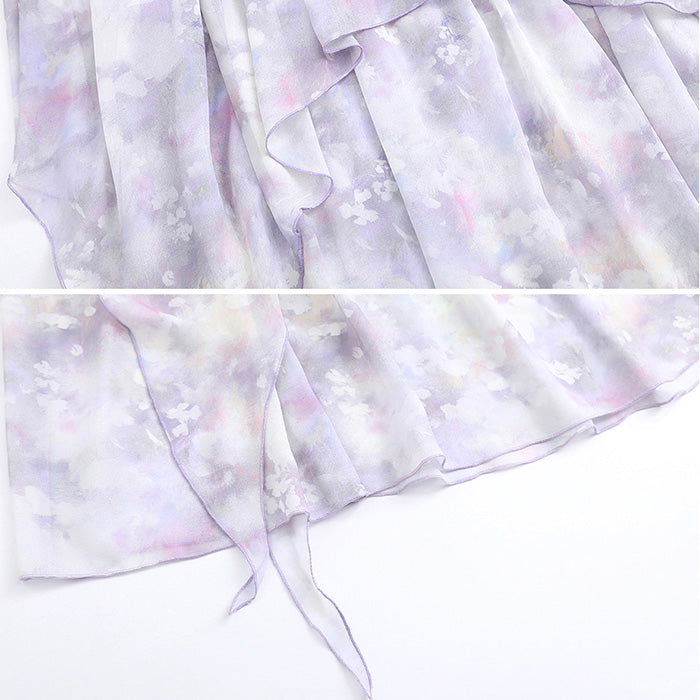 大きいサイズ レディース 月花しずくのシフォンキャミワンピースセットアップ(LL/3L/4L/5L/6L)