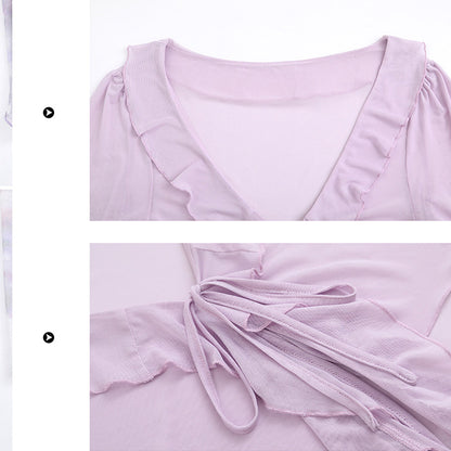 月花しずくのシフォンキャミワンピースセットアップ(LL/3L/4L/5L/6L)